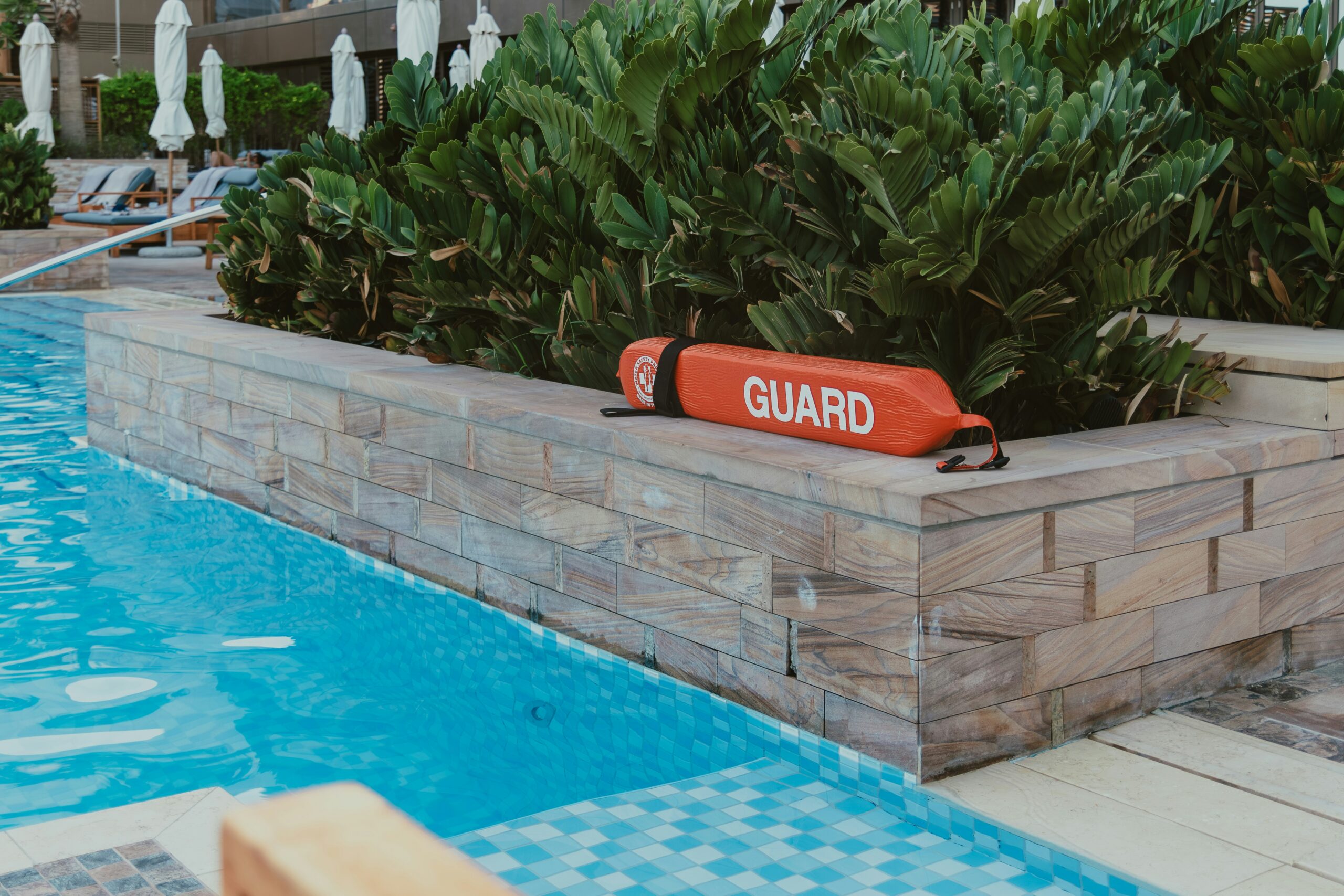 USAPD pool patrol officer monitoring a Houston community pool